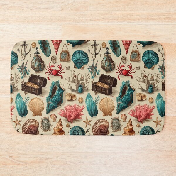Item preview, Teal Anchor and Red Crab Nautical Pattern designed and sold by Piotrek0001.