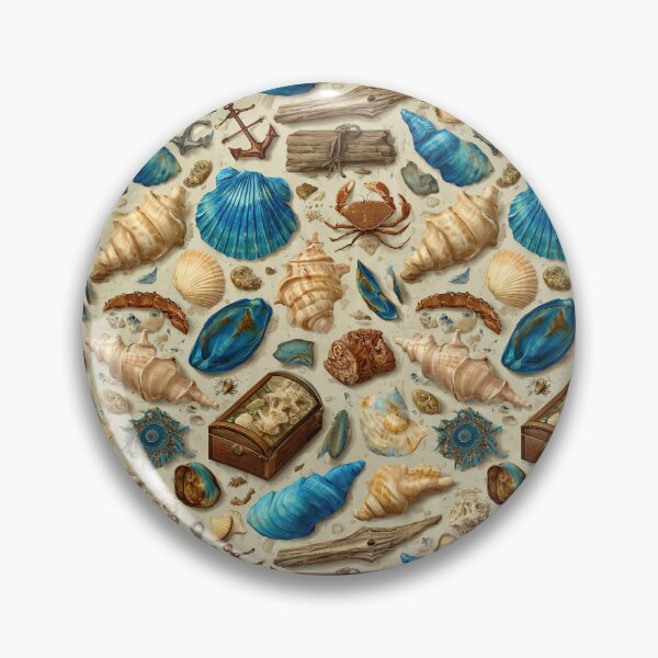 Item preview, Blue Shells and Crab on Vintage Paper designed and sold by Piotrek0001.