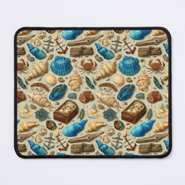 Item preview, Blue Shells and Crab on Vintage Paper designed and sold by Piotrek0001.