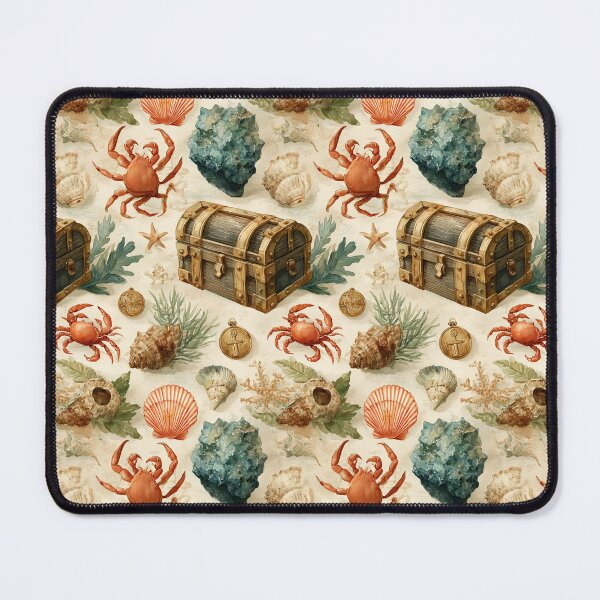 Item preview, Red Crab and Chests Vintage Marine Art designed and sold by Piotrek0001.