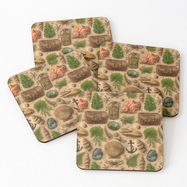 Item preview, Green Seaweed Shells and Chest Pattern designed and sold by Piotrek0001.