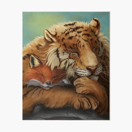 Sleeping Tiger and Fox ~ Friendship Art Board Print