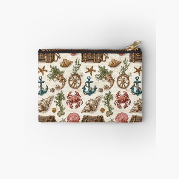 Item preview, Red Crab and Chest Nautical Illustration designed and sold by Piotrek0001.
