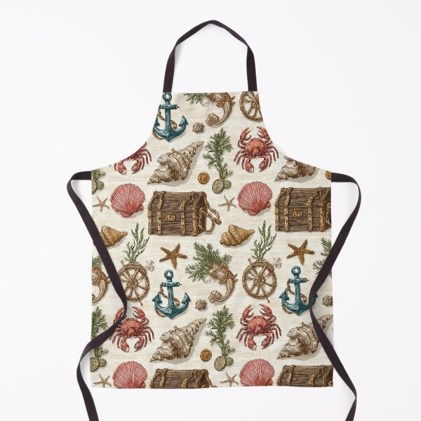 Item preview, Red Crab and Chest Nautical Illustration designed and sold by Piotrek0001.