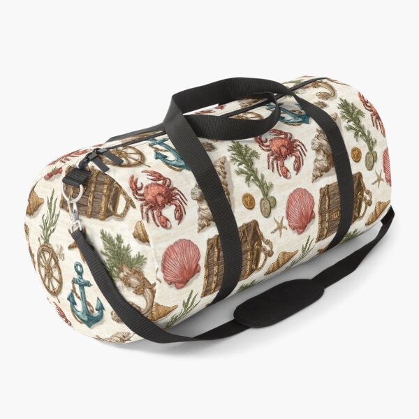 Item preview, Red Crab and Chest Nautical Illustration designed and sold by Piotrek0001.
