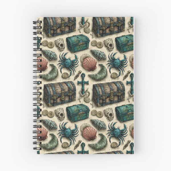 Item preview, Teal Crab Chest and Anchor on Vintage Paper designed and sold by Piotrek0001.