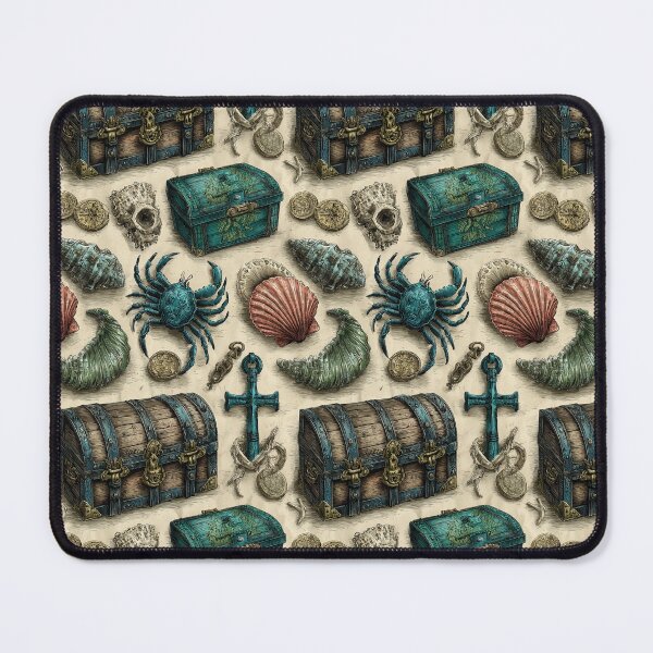 Item preview, Teal Crab Chest and Anchor on Vintage Paper designed and sold by Piotrek0001.