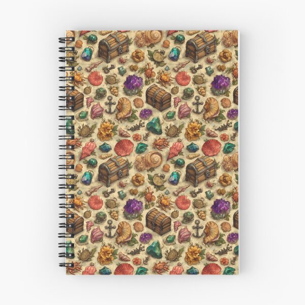 Item preview, Colorful Seashells and Pirate Chests Pattern designed and sold by Piotrek0001.