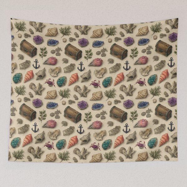 Item preview, Vintage Shells Anchor and Seaweed Drawing designed and sold by Piotrek0001.