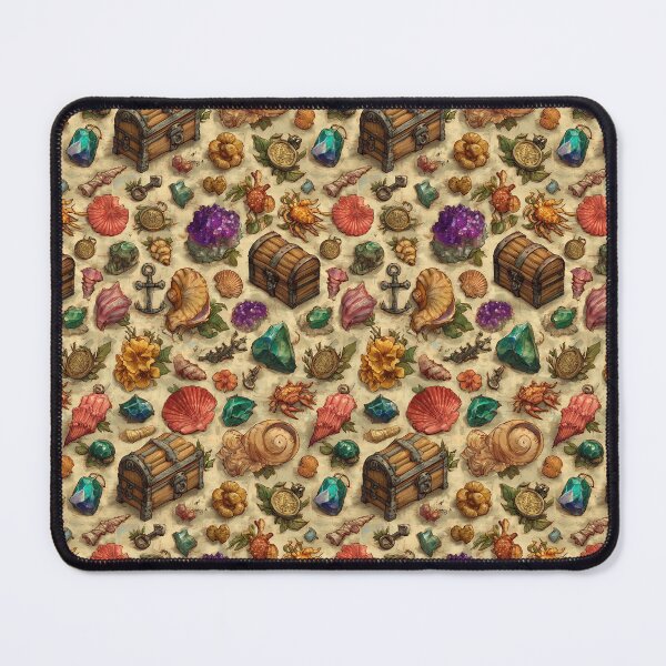 Item preview, Colorful Seashells and Pirate Chests Pattern designed and sold by Piotrek0001.