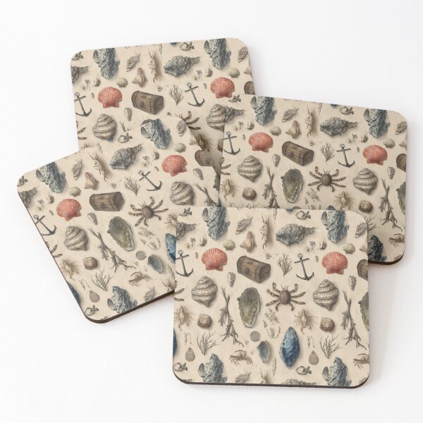 Item preview, Grey Shells Chest and Anchor on Beige designed and sold by Piotrek0001.