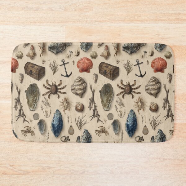 Item preview, Grey Shells Chest and Anchor on Beige designed and sold by Piotrek0001.