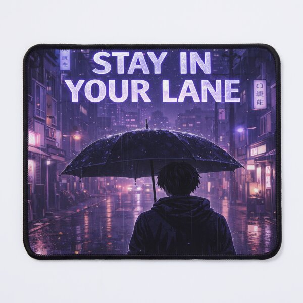Item preview, Stay In Your Lane – Anime Aesthetic Night Rain Design designed and sold by SSVSTICKERS.