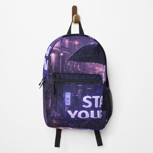 Item preview, Stay In Your Lane – Anime Aesthetic Night Rain Design designed and sold by SSVSTICKERS.