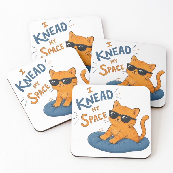 Item preview, Funny Cat Kneading Sticker – I Knead My Space Cute Cat Pun tshirt Design designed and sold by IconicDesignsXd.