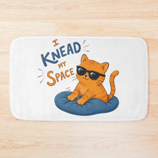 Item preview, Funny Cat Kneading Sticker – I Knead My Space Cute Cat Pun tshirt Design designed and sold by IconicDesignsXd.