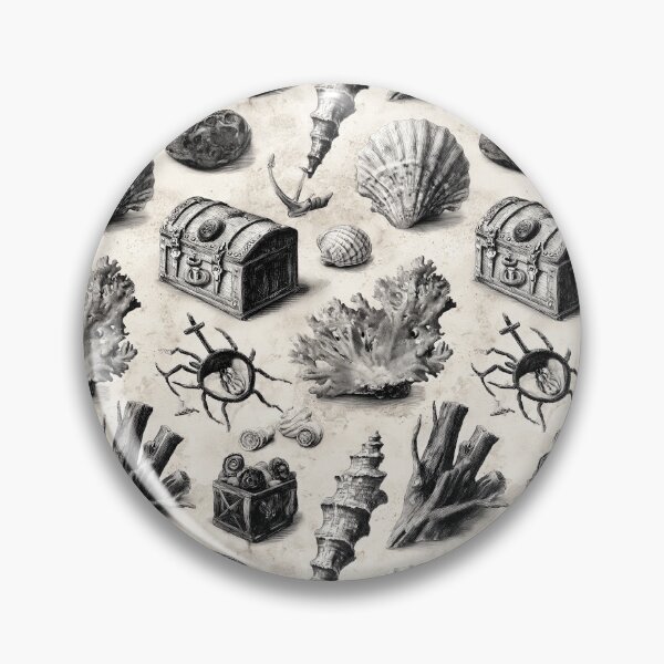 Item preview, Black and White Nautical Shells and Chest designed and sold by Piotrek0001.