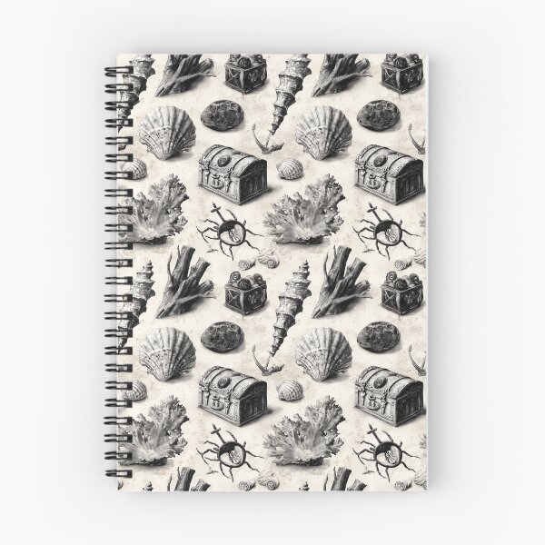 Item preview, Black and White Nautical Shells and Chest designed and sold by Piotrek0001.