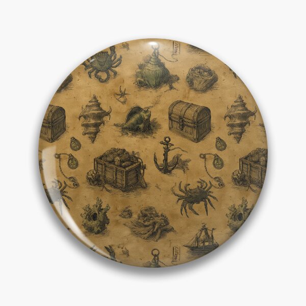 Item preview, Sepia Pirate Map with Chest and Anchor designed and sold by Piotrek0001.