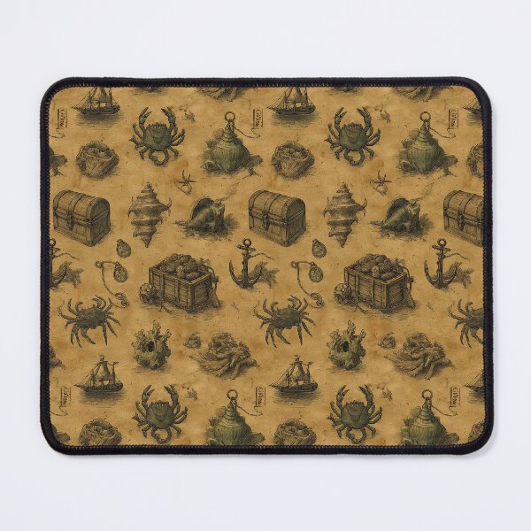 Item preview, Sepia Pirate Map with Chest and Anchor designed and sold by Piotrek0001.
