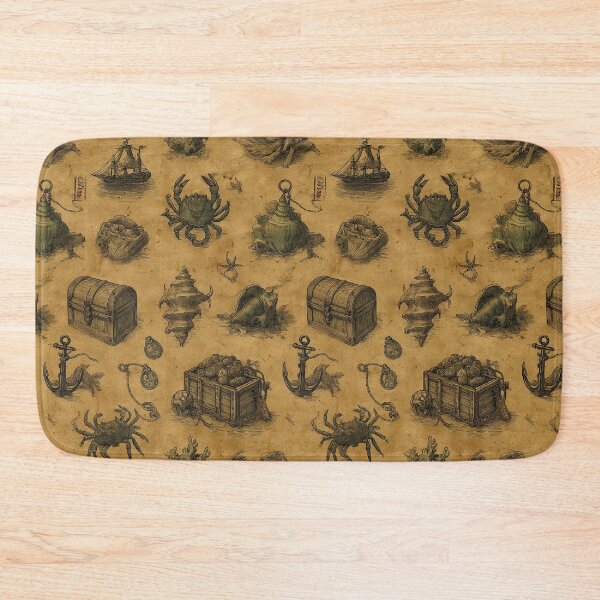 Item preview, Sepia Pirate Map with Chest and Anchor designed and sold by Piotrek0001.