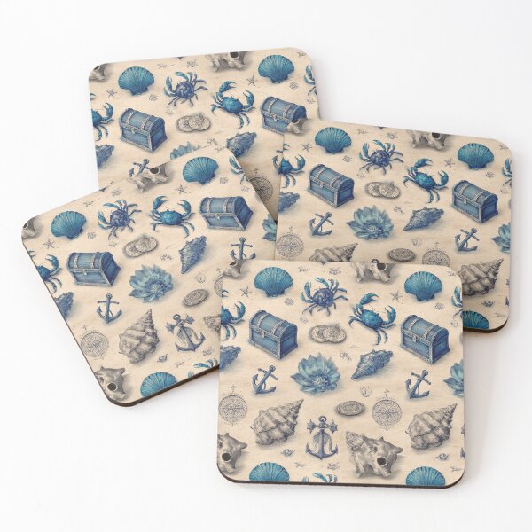 Item preview, Blue Crabs Shells and Anchor Nautical Art designed and sold by Piotrek0001.