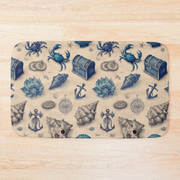 Item preview, Blue Crabs Shells and Anchor Nautical Art designed and sold by Piotrek0001.