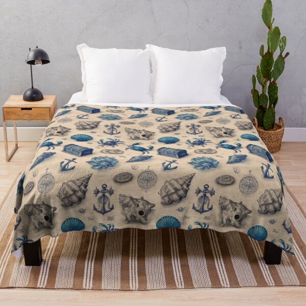 Item preview, Blue Crabs Shells and Anchor Nautical Art designed and sold by Piotrek0001.