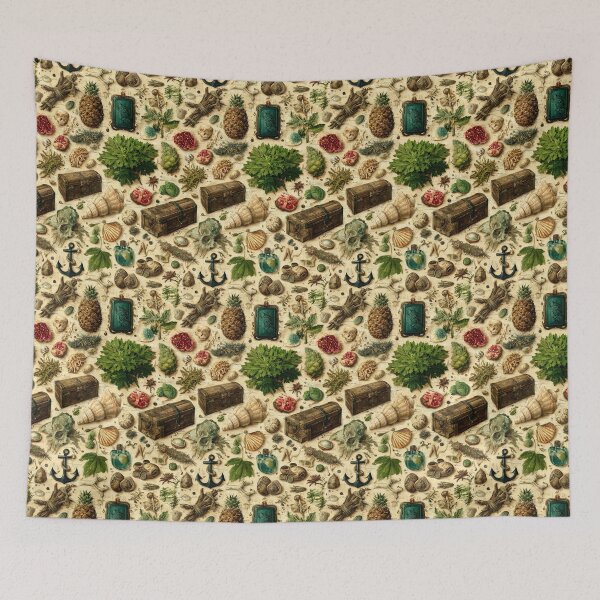 Item preview, Pineapple Chest and Greenery Vintage Pattern designed and sold by Piotrek0001.