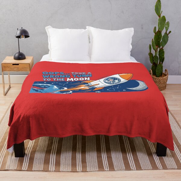 Item preview, Wrong Turn to the Moon – Funny Artemis II Rocket Design designed and sold by Quiet Mode Studio.