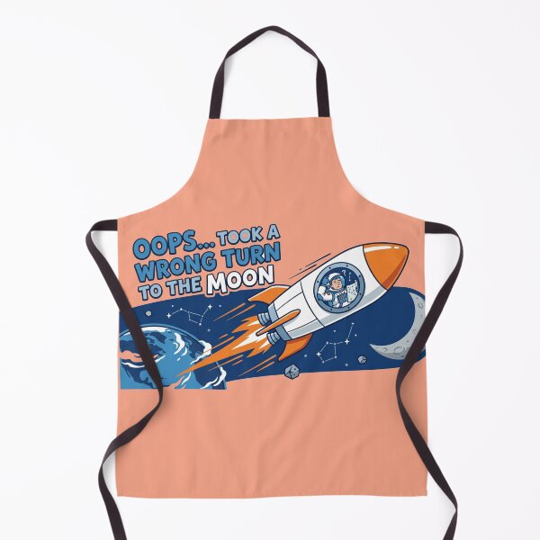 Item preview, Wrong Turn to the Moon – Funny Artemis II Rocket Design designed and sold by Quiet Mode Studio.