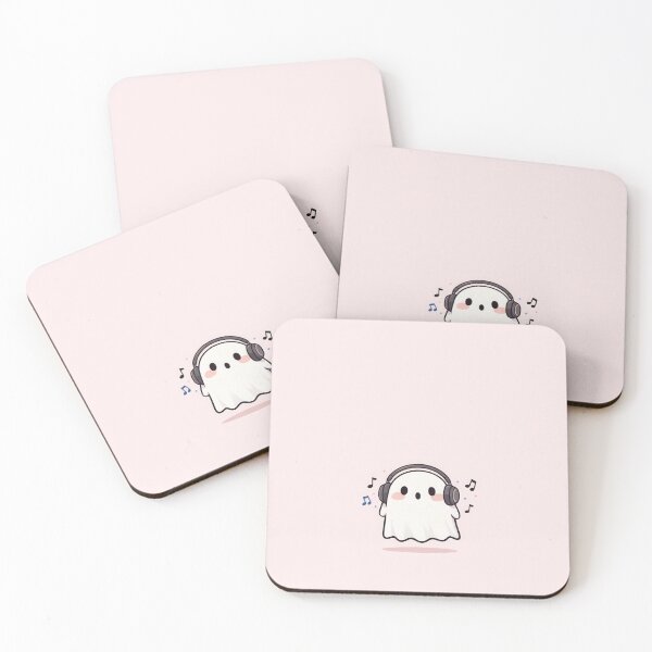Item preview, Cute Ghost Listening Music Kawaii Cartoon Spooky Funny Mood designed and sold by MysticMarble.