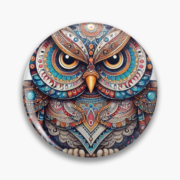 Item preview, Colorful Tribal Owl Mandala Art” designed and sold by Radhamadhaba Pattachitra Vibes”.