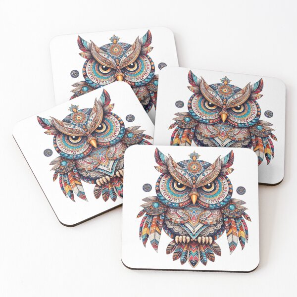 Item preview, Colorful Tribal Owl Mandala Art” designed and sold by Radhamadhaba Pattachitra Vibes”.
