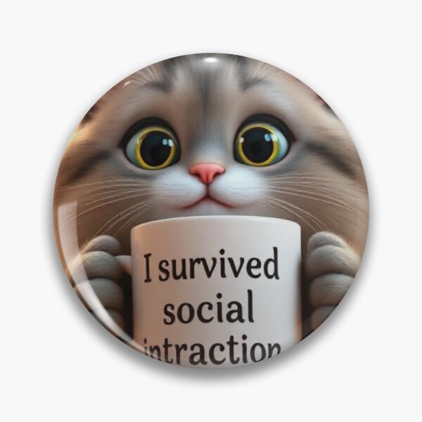Item preview,  Funny Introvert Cat I Survived Social Interaction Cute Kawaii Cat Relatable Humor Design designed and sold by Tpac-goods.