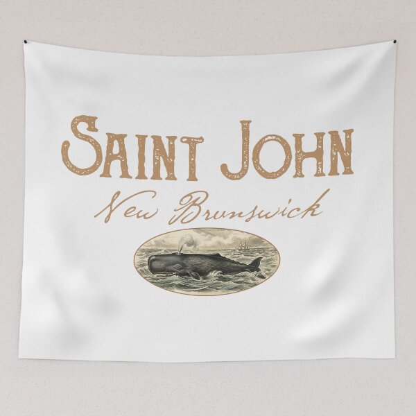 Item preview, Saint John New Brunswick Canada Vintage Whale Design designed and sold by Futurebeachbum.
