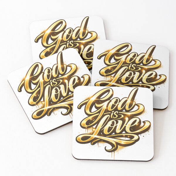 Item preview, God Is Love Golden Graffiti Christian Art designed and sold by Oddly Blessed.