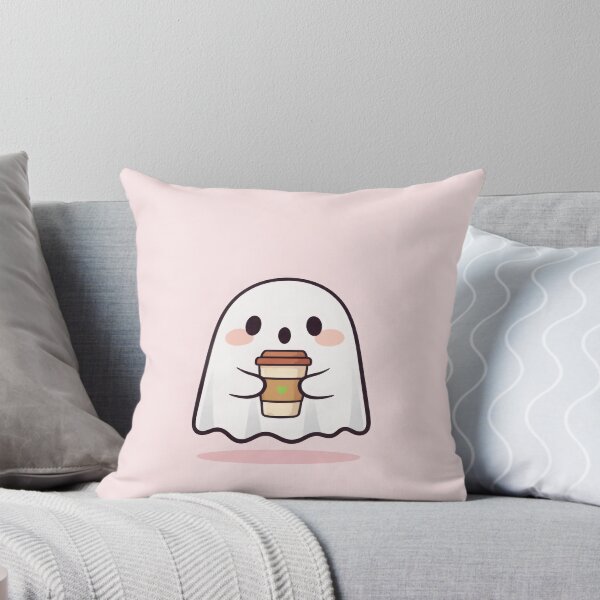 Item preview, Cute Ghost Holding Coffee Kawaii Cartoon Spooky Cozy Mood designed and sold by MysticMarble.