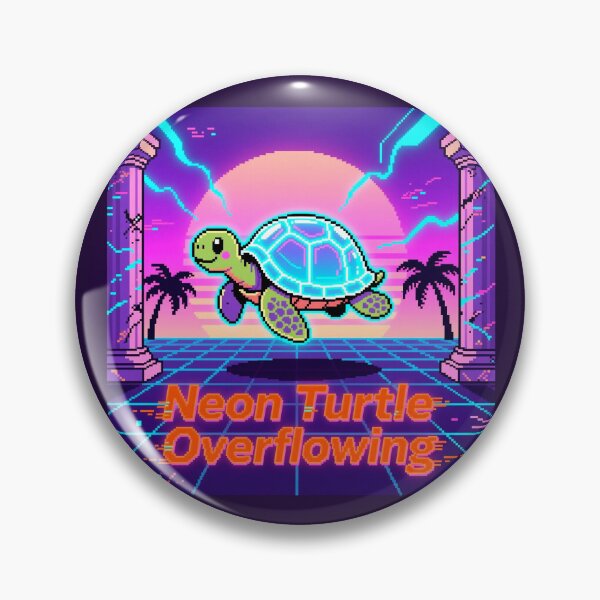 Item preview, Neon Turtle Overflowing Vaporwave Poster designed and sold by Arte-Excellency.