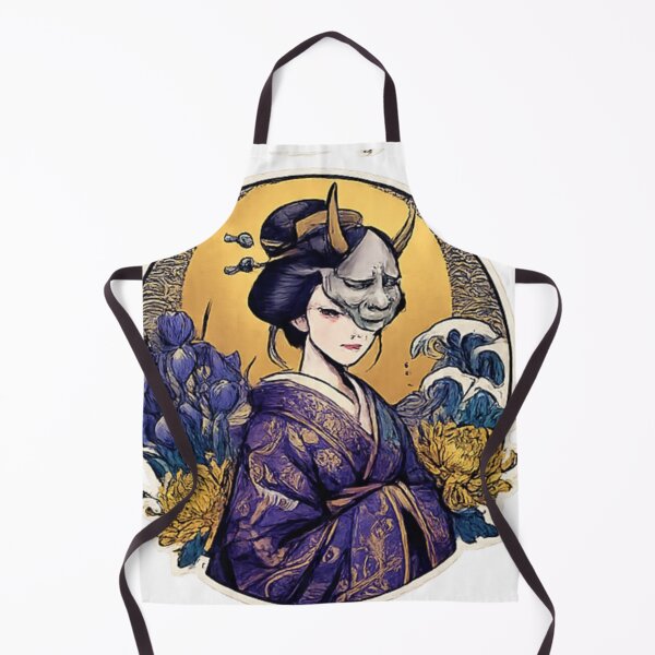 Item preview, Japanese Oni Mask Geisha Aesthetic Sticker | Vintage Ukiyo-e Style Art designed and sold by Sticker Hubs.