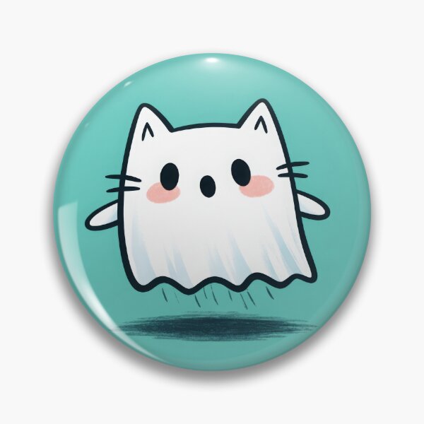 Item preview, Cute Ghost Cat Kawaii Cartoon Spooky Funny Minimal Character designed and sold by MysticMarble.