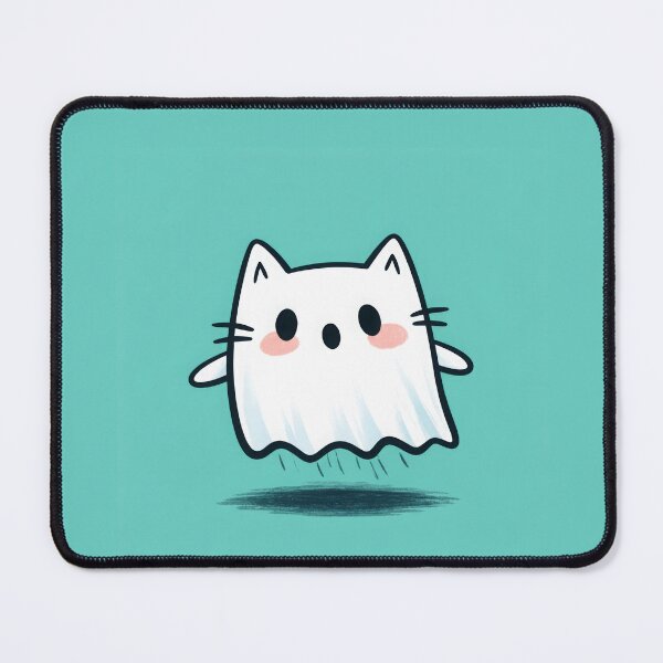 Item preview, Cute Ghost Cat Kawaii Cartoon Spooky Funny Minimal Character designed and sold by MysticMarble.