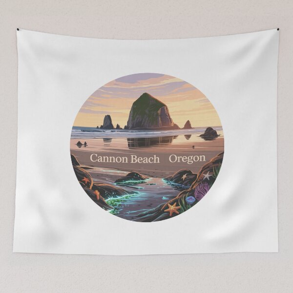 Item preview, Cannon Beach Oregon: Tide Pools Rock Sunset Art designed and sold by CircinusStore.