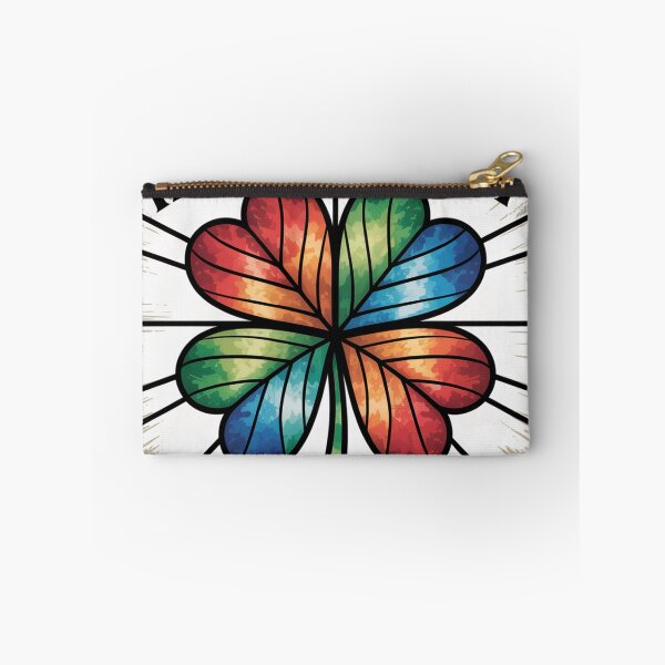 Item preview, Distressed Stained Glass Four Leaf Clover Art designed and sold by Bloomkept.