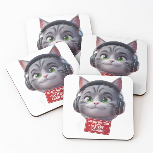 Item preview,  Introvert Cute Kitty With Headphones Do Not Disturb Social Battery Charging Cute Kawaii Cat Design designed and sold by Tpac-goods.