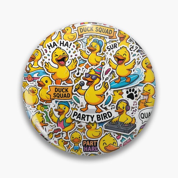 Item preview, Crazy Duck Stickerbomb – Funny Party Animal Collage designed and sold by RH Design Lab.