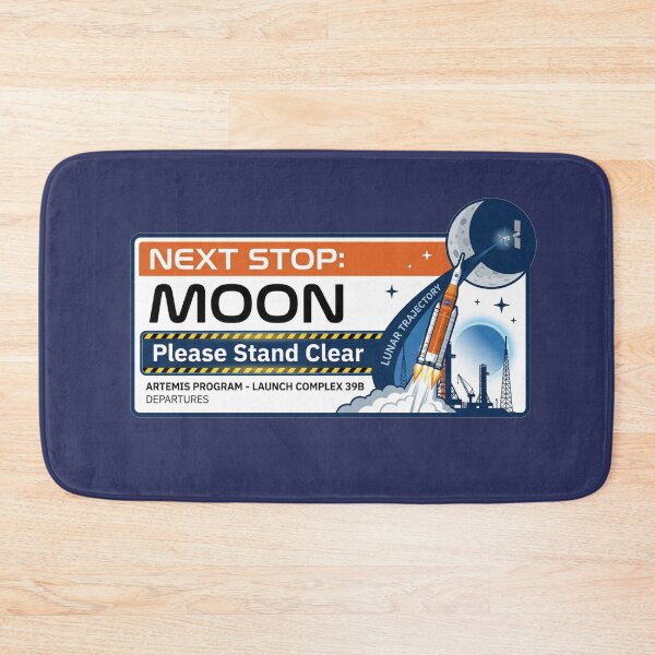 Item preview, Next Stop Moon – Artemis II Transit Style Design designed and sold by Quiet Mode Studio.