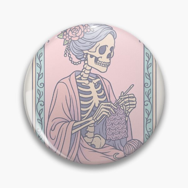 Item preview, The Skeleton Vintage Tarot Card - The Crocheter designed and sold by Graphicarium Shop.