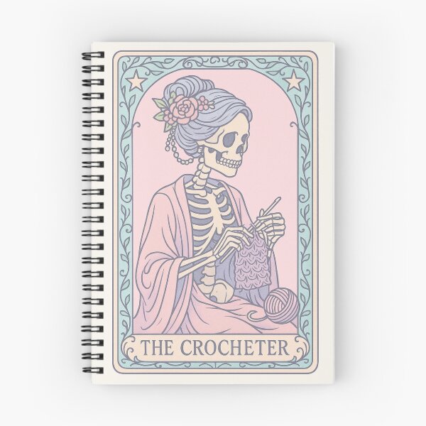 Item preview, The Skeleton Vintage Tarot Card - The Crocheter designed and sold by Graphicarium Shop.