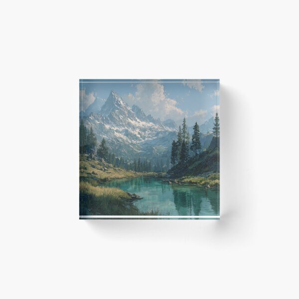 Item preview, Dragon Mountain Snow Peaks Forest Art designed and sold by GrinGalore.